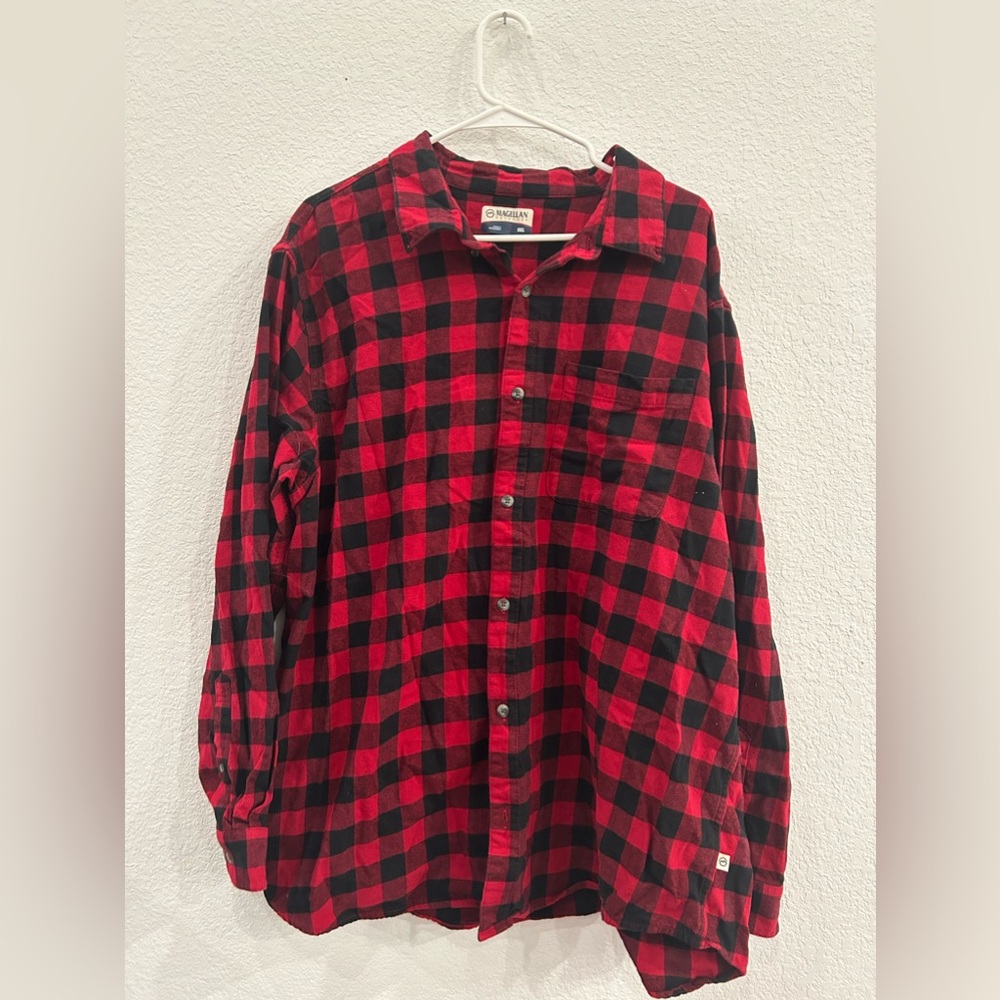 Men’s Magellan Red & Black Plaid Button Down